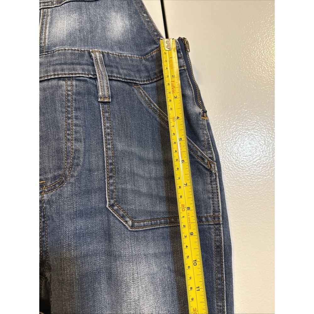 Gap Crop Slouchy Industrial Overalls Size SMALL Denim Dark Blue Jean Faded Y2K - Picture 13 of 16